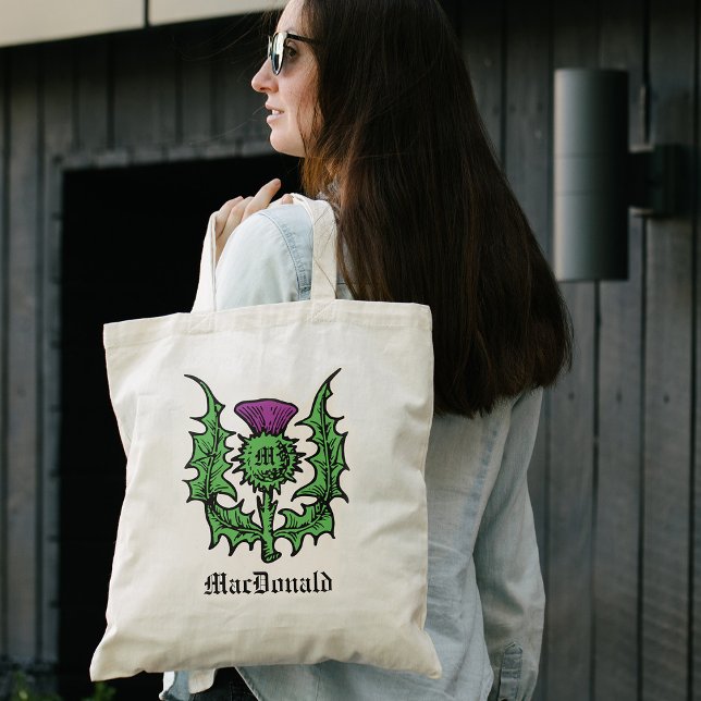 Scottish Thistle Custom Name Tote Bag (Creator Uploaded)
