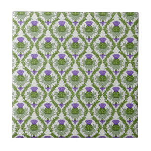 Scottish Thistle Damask Tile
