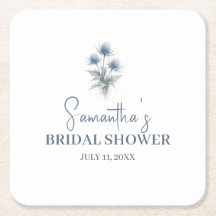Scottish Thistle Dusty Blue Floral Bridal Shower