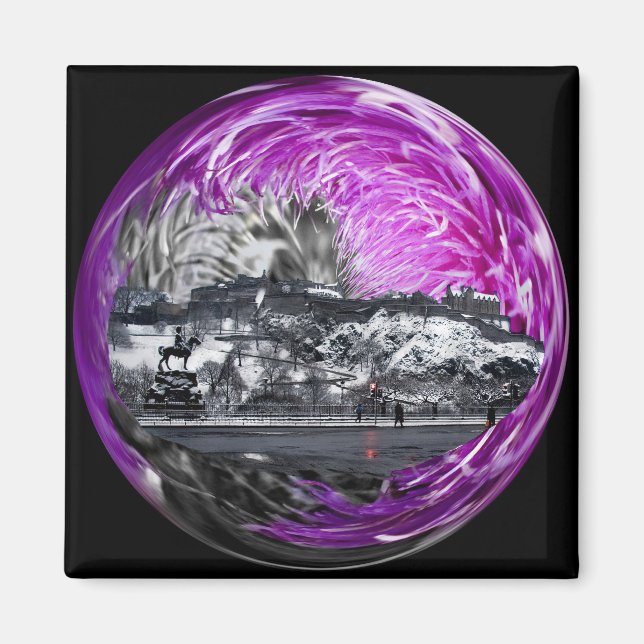 Scottish Thistle & Edinburgh Castle Magnet (Front)