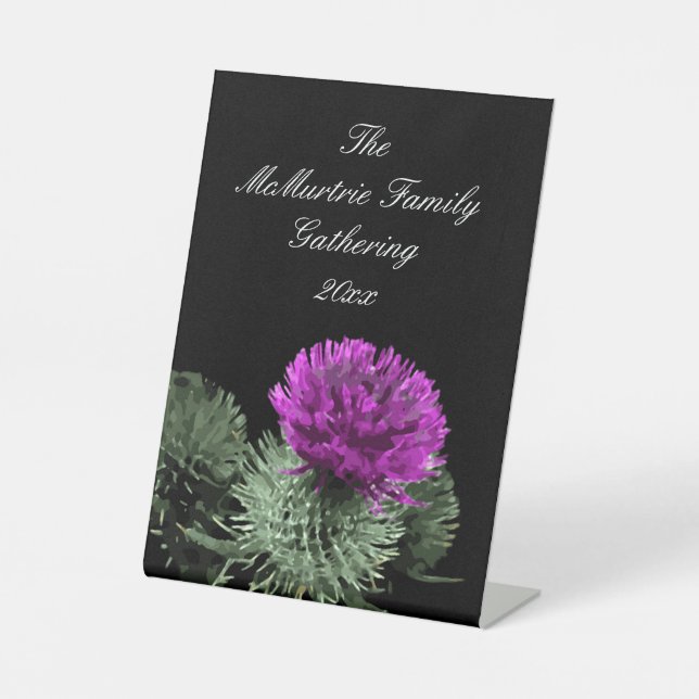  Scottish Thistle Family Gathering Pedestal Sign (Front)