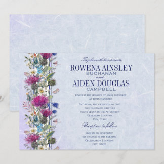 Scottish Thistle Floral Wedding Invitation