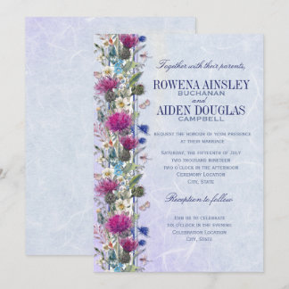 Scottish Thistle Floral Wedding Invitation