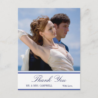 Scottish Thistle Floral Wedding Thank You Postcard