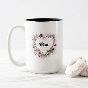 Scottish Thistle Heart Watercolor Mug