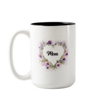 Scottish Thistle Heart Watercolor Mug