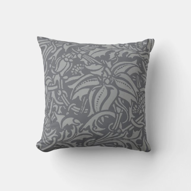 Scottish Thistle Knot William Morris Style Cushion (Front)