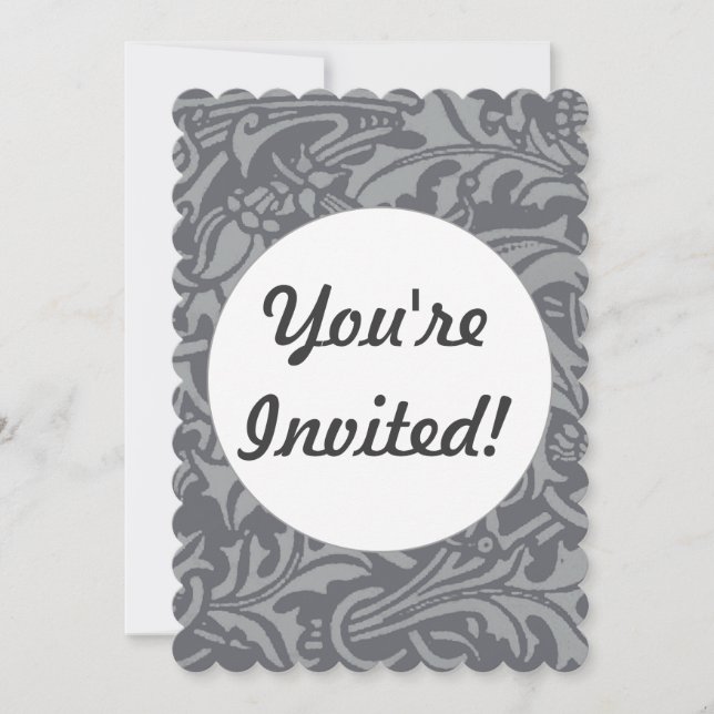 Scottish Thistle Knot William Morris Style Invitation (Front)