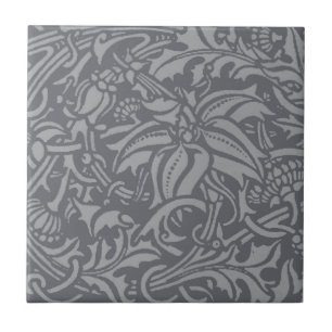 Scottish Thistle Knot William Morris Style Tile