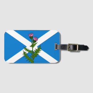 Scottish thistle luggage tag