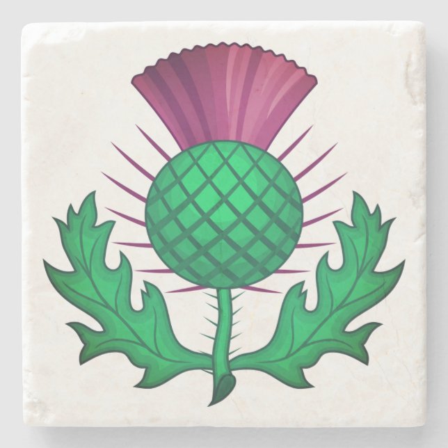 Scottish Thistle Stone Coaster (Front)