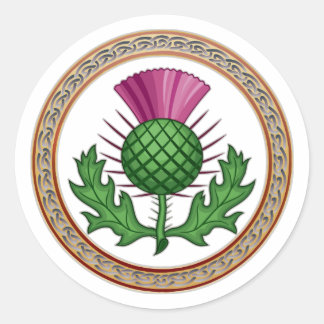 Scottish Thistle Symbol Badge Classic Round Sticker