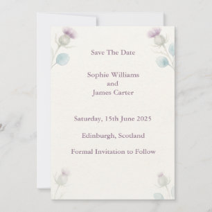 Scottish Thistle & Tartan Wedding Save The Date