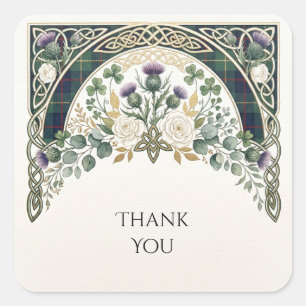 Scottish Thistle Thank You Wedding Sticker