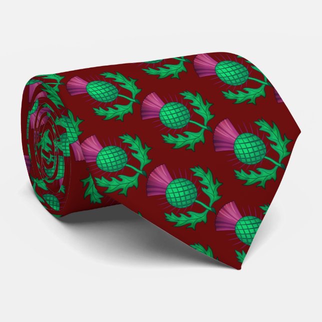 Scottish Thistle Tie (Rolled)