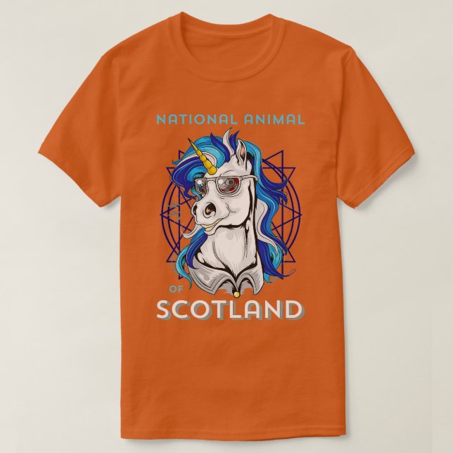 Scottish Unicorn  Scotland Coat of Arms Rugby  T-Shirt (Design Front)