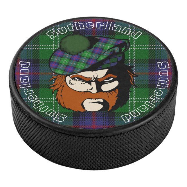 Scottish Warrior Clan Sutherland Tartan Hockey Puck (3/4)