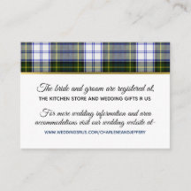 Scottish Wedding Gorden Dress Information Card