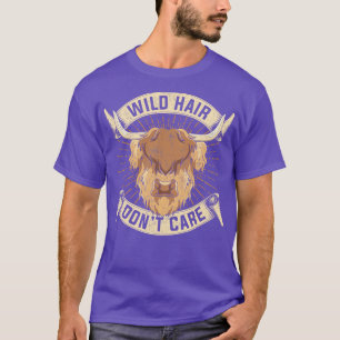 Scottish Wild Hair Dont Care Highland Cow T-Shirt