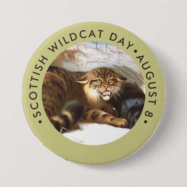 Scottish Wildcat Day 7.5 Cm Round Badge (Front)