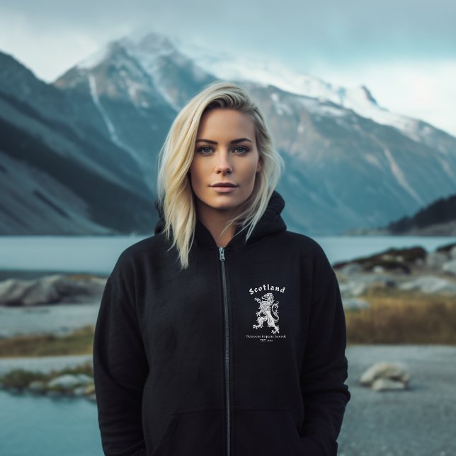 Scottish Zip Hoodie, Rampant Lion, Scottish Gifts Hoodie (Creator Uploaded)