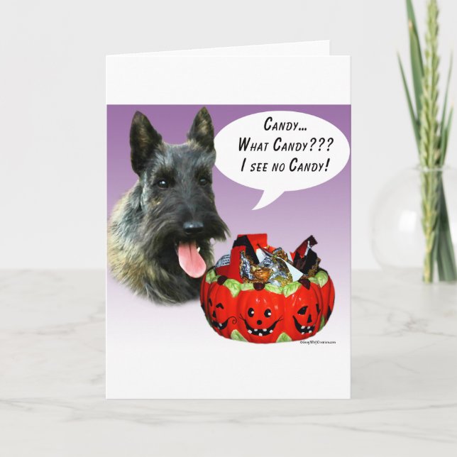 ScottishTerrier Halloween Candy Card (Front)