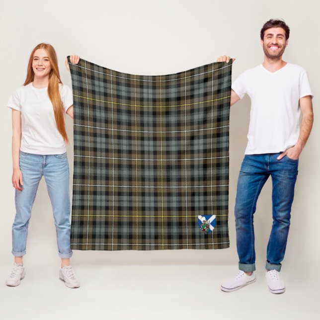 Scotts Campbell Argyll Weathered Tartan Plaid Fleece Blanket (In Situ)