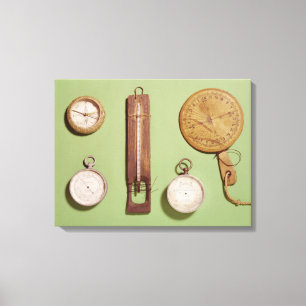 Scott's compass, thermometer, sundial, canvas print