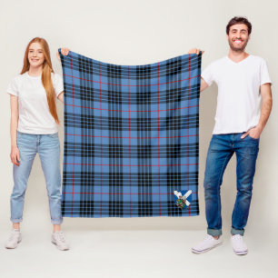 Scotts MacKie Blue Tartan Plaid Fleece Blanket