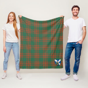 Scotts Menzies Green Ancient Tartan Plaid Fleece Blanket