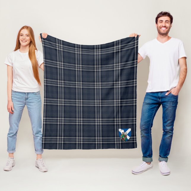 Scotts Navy Formal Dress Tartan Plaid Fleece Blanket (In Situ)