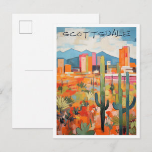 Scottsdale Arizona Art Travel Postcard