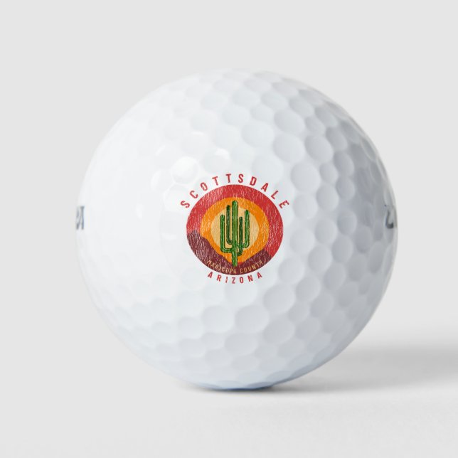 Scottsdale Arizona Cactus Mountains Golf Balls (Front)