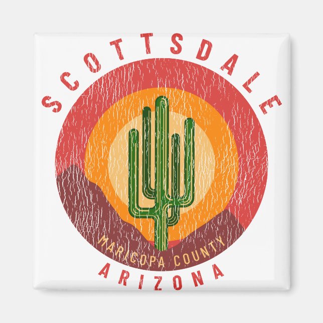 Scottsdale Arizona Cactus Mountains Magnet (Front)