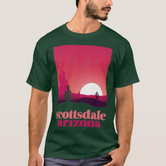 Scottsdale Arizona Desert Illustration Vintage Sou T-Shirt