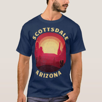 Scottsdale Arizona Desert Illustration Vintage Sou T-Shirt