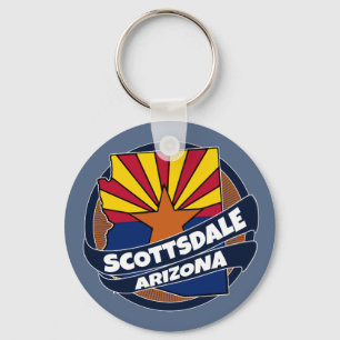 Scottsdale Arizona flag burst keychain