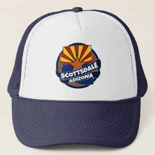 Scottsdale Arizona flag burst trucker hat