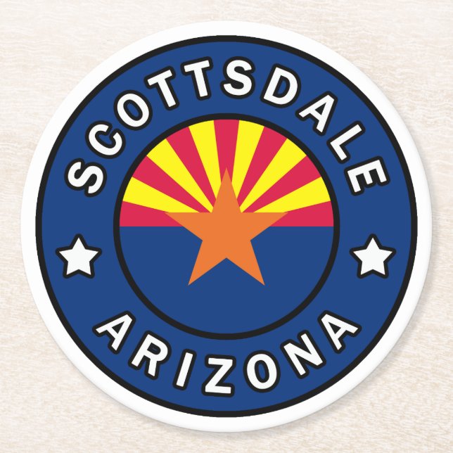 Scottsdale Arizona Round Paper Coaster (Front)