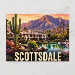 Scottsdale Arizona Sonoran Desert Mountain Travel Postcard