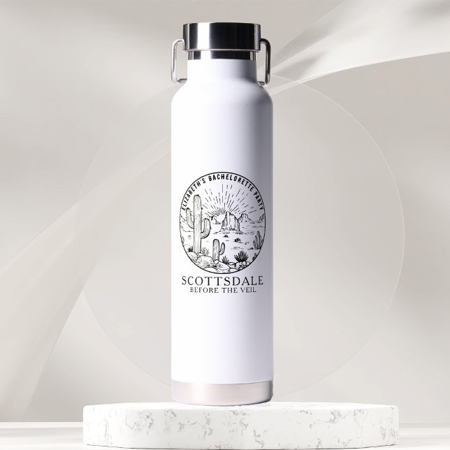 Scottsdale Bachelorette Party Bridesmaids Custom Water Bottle (Creator Uploaded)