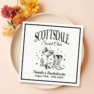 Scottsdale Bachelorette Party Vintage Black Paper Napkin