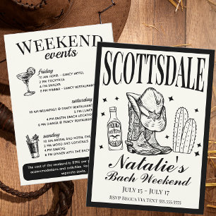 Scottsdale Bachelorette Social Cocktail Itinerary Invitation