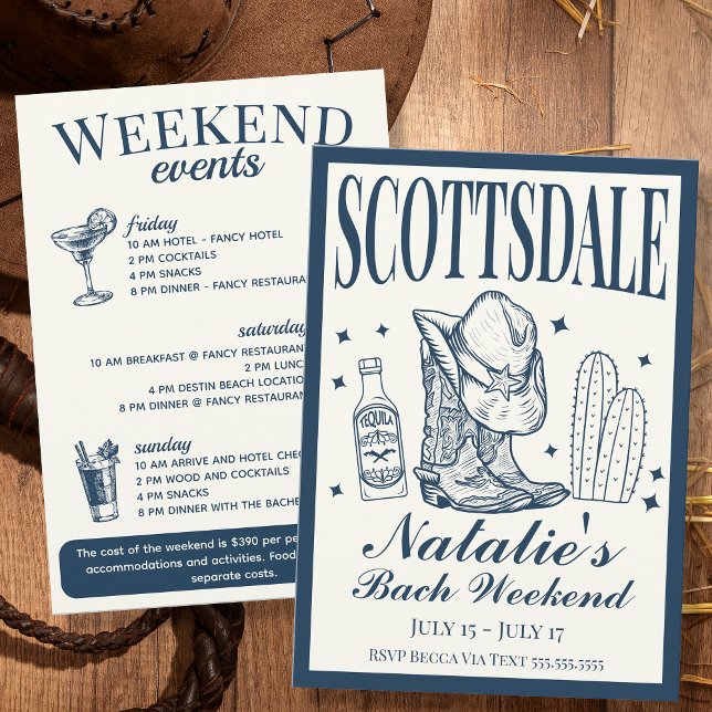 Scottsdale Bachelorette Social Cocktail Itinerary Invitation (Creator Uploaded)