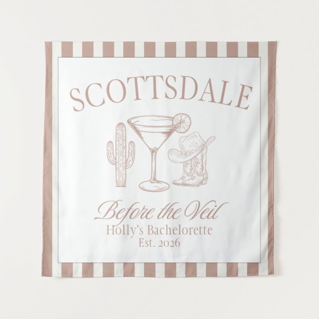Scottsdale Bachelorette Tapestry Sign (Front)