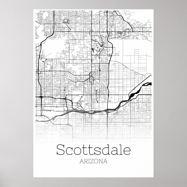 Scottsdale Map - Arizona - City Map Poster (Front)