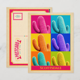 Scottsdale Postcard Arizona Cactus Vintage