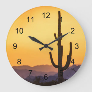 Scottsdale Sunset Before the Storm Large Clock