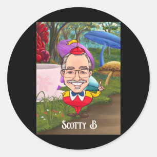 Scotty B In Wonderland Portrait Sticker
