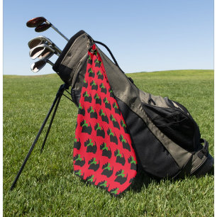 Scotty Dog and Tartan Merry Christmas Golf Towel
